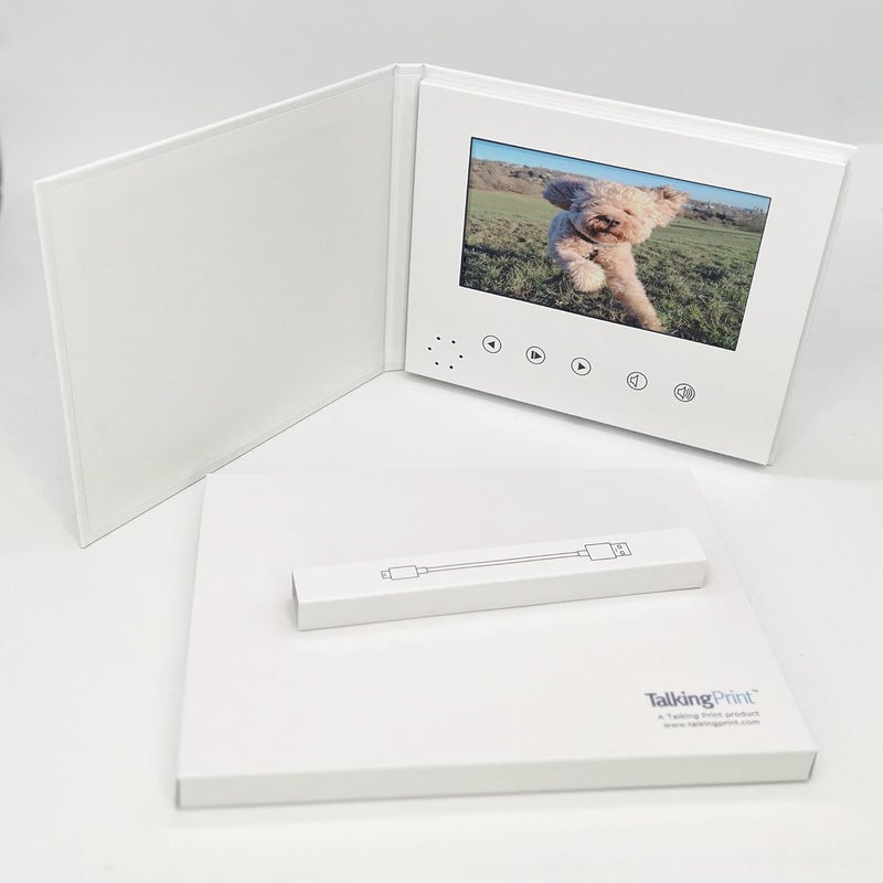Talking Print 7" IPS HD Digital Photo & Video Frame - 'Wedding Day' Silver Foiled Cover - A5 Hard Backed Brochure - Upload Your Images & Videos to 4GB/4 Hours - Image 2